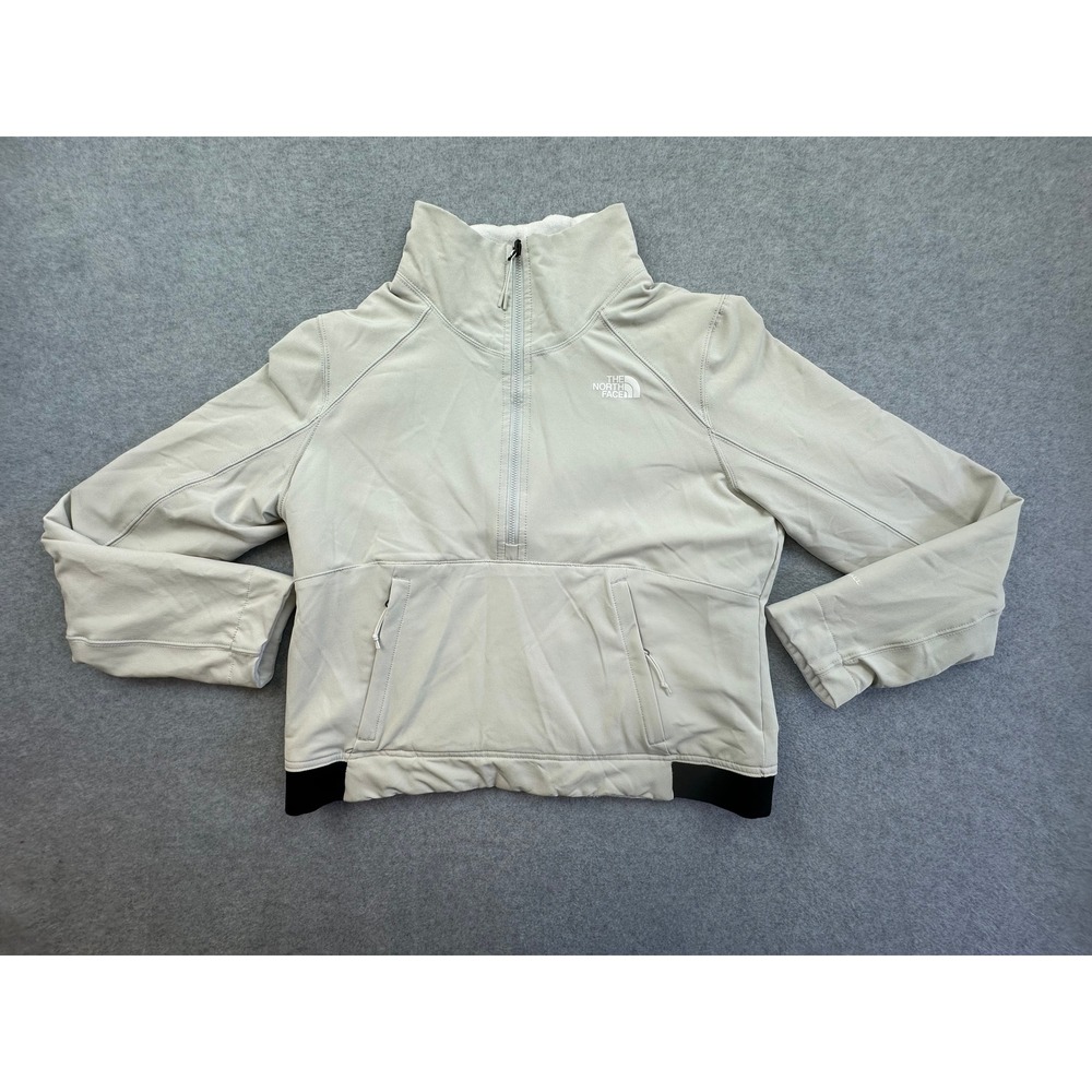 The North Face Mountain Athletics Quarter Zip Fleece Pullover Jacket Gray Womens